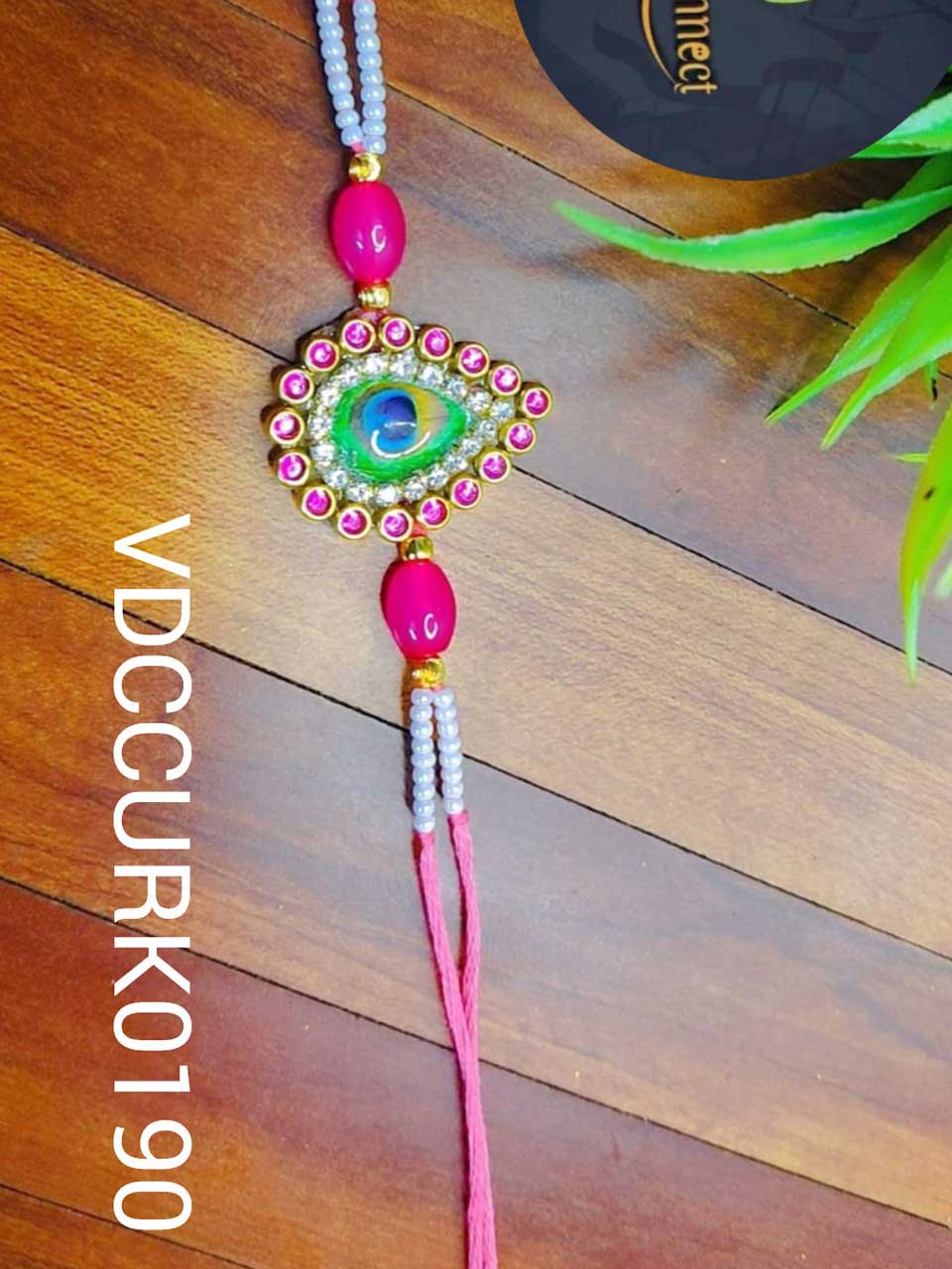 Peacock With Beads Rakhi -Handcrafted