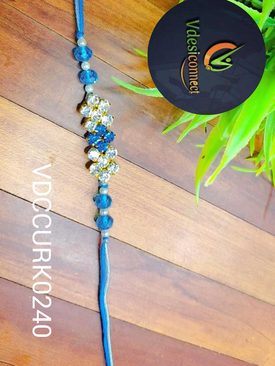Premium Stones With Beads Rakhi -Handcrafted