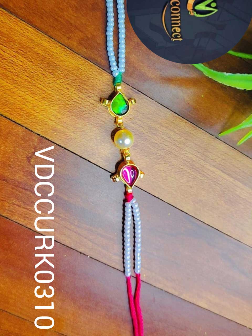 Kundans With Pearls Rakhi -Handcrafted