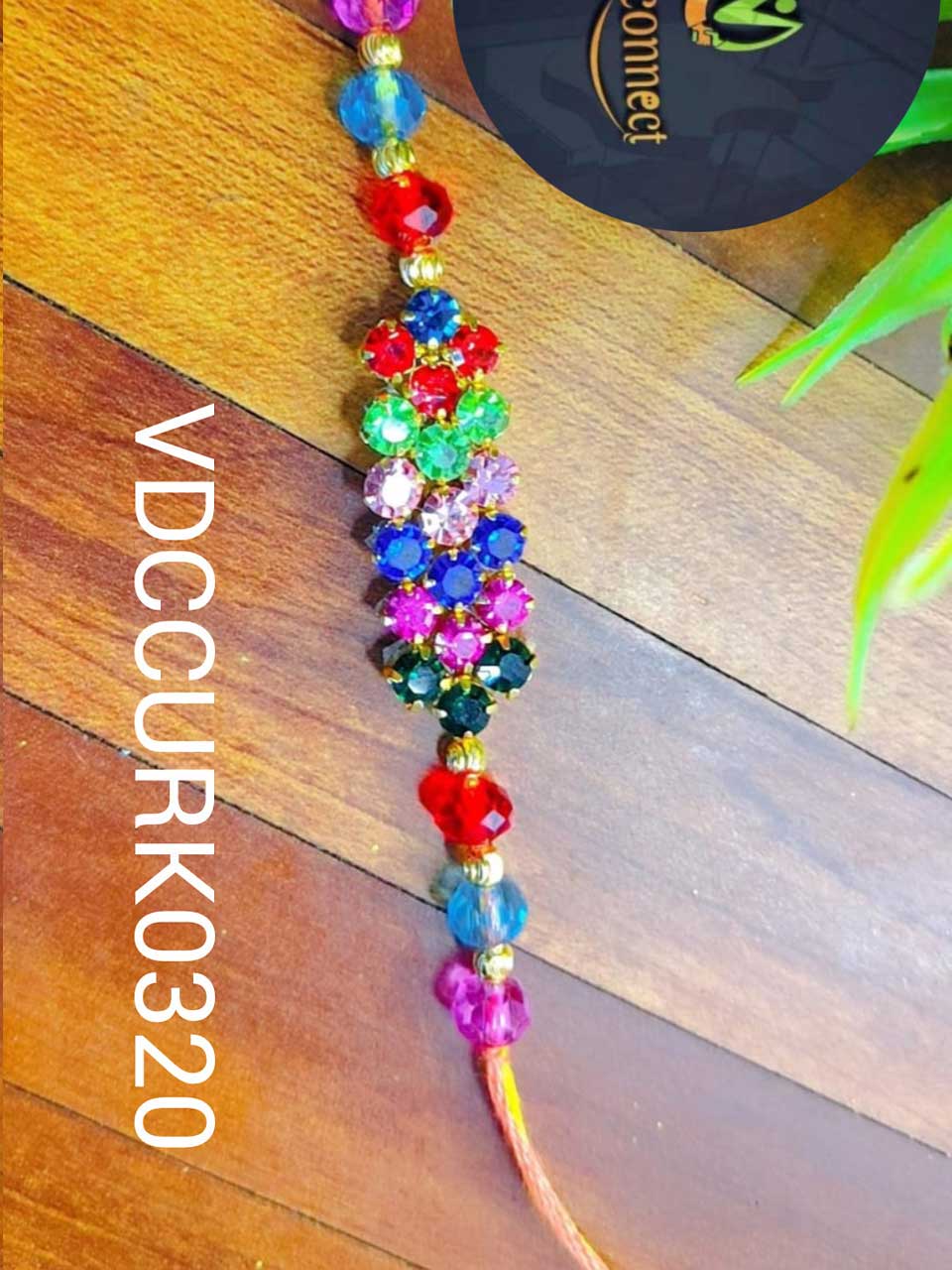 Multi Colours Stones Rakhi -Handcrafted