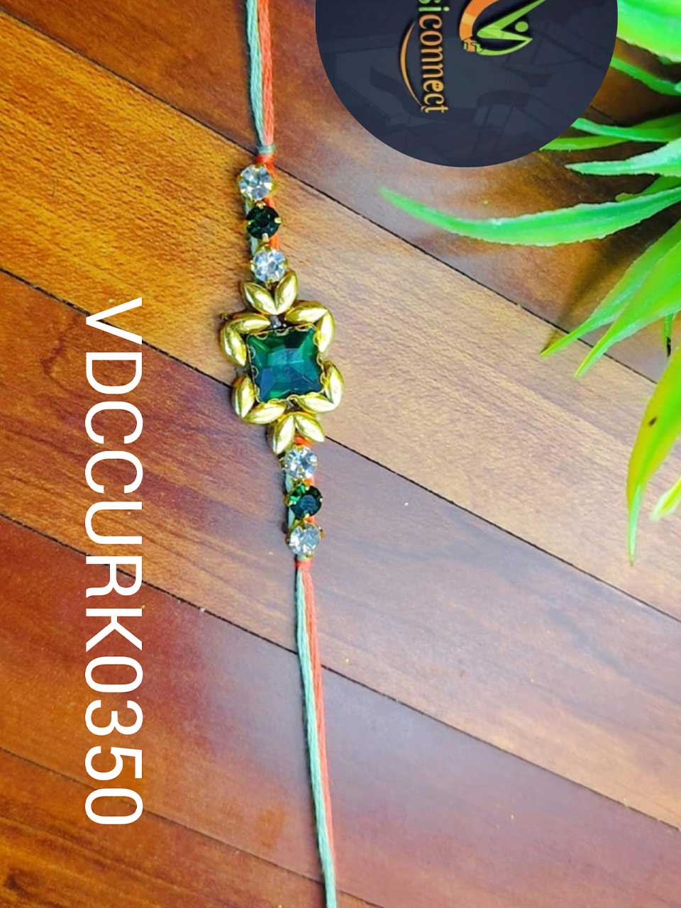 Stone With Kundans Rakhi-Handcrafted