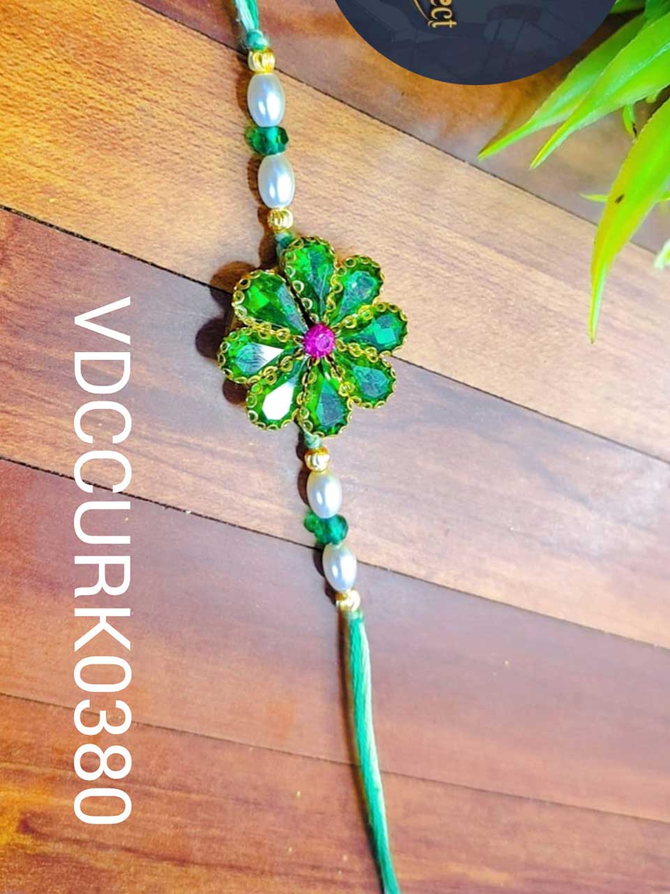 Stones With Pearls Rakhi -Handcrafted