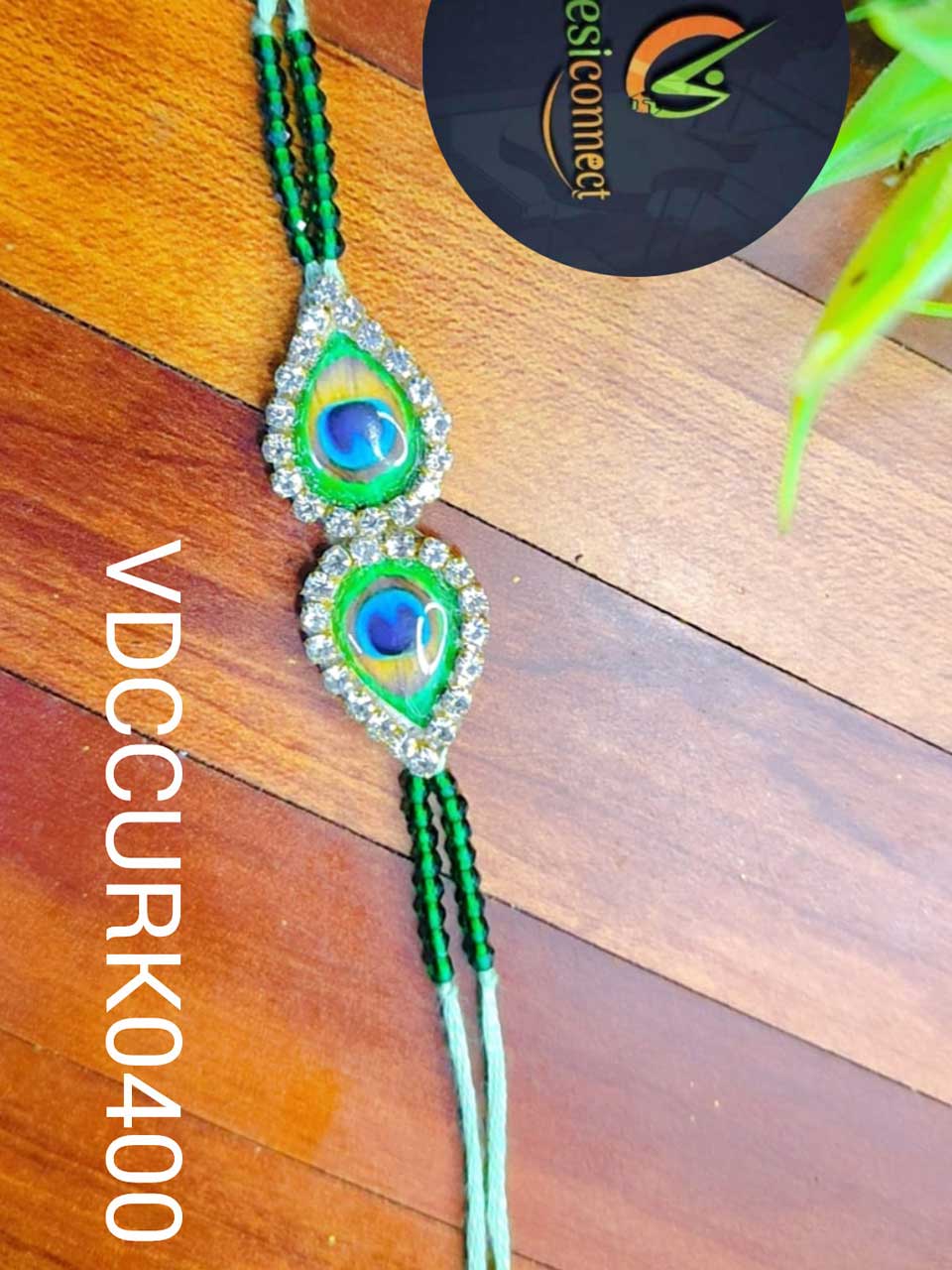Peacock Pendant Rakhi-Handcrafted