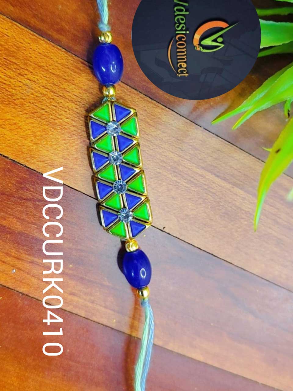 Beads With Kundans Rakhi-Handcrafted