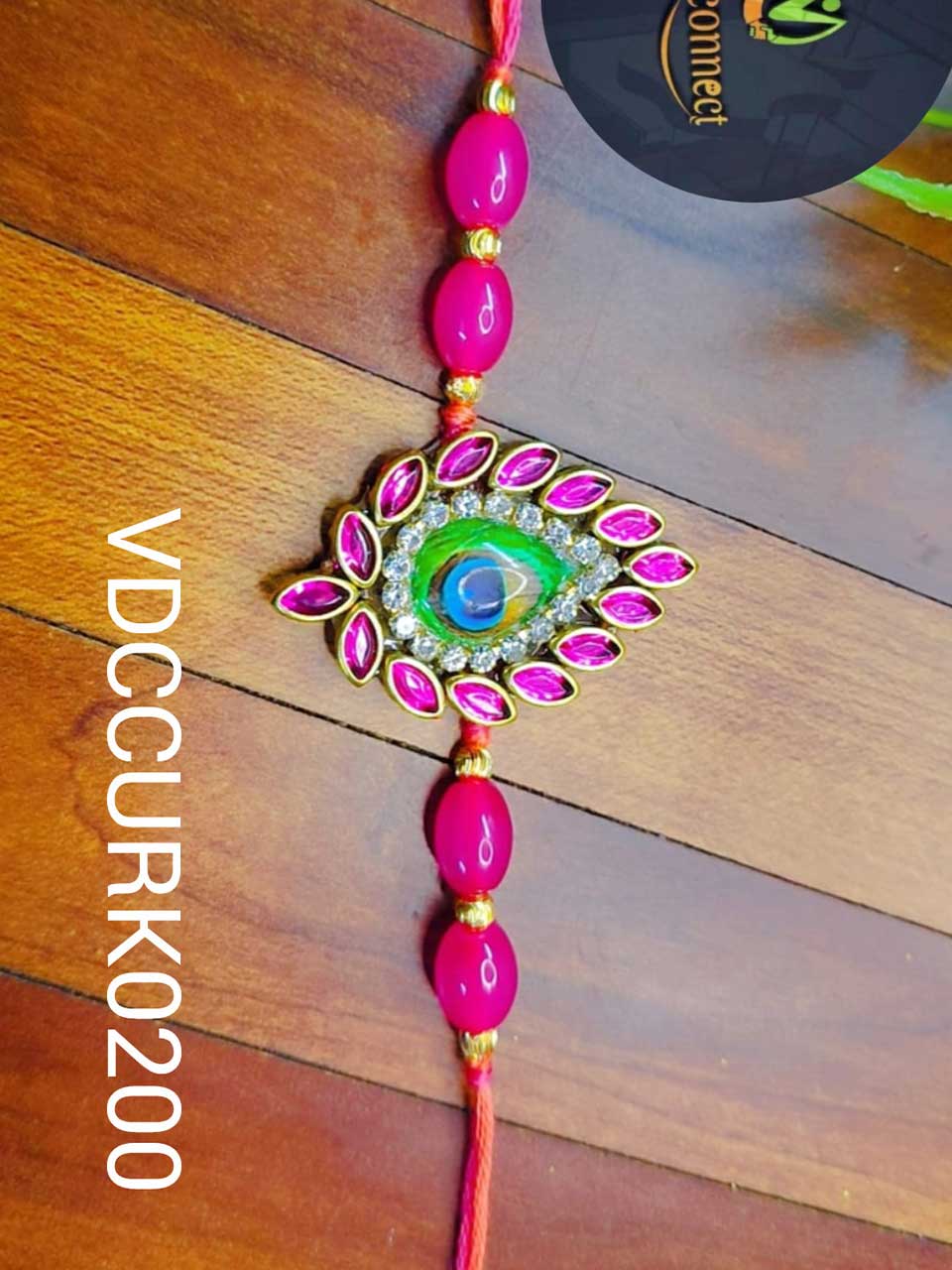 Peacock With Stones Rakhi-Handcrafted