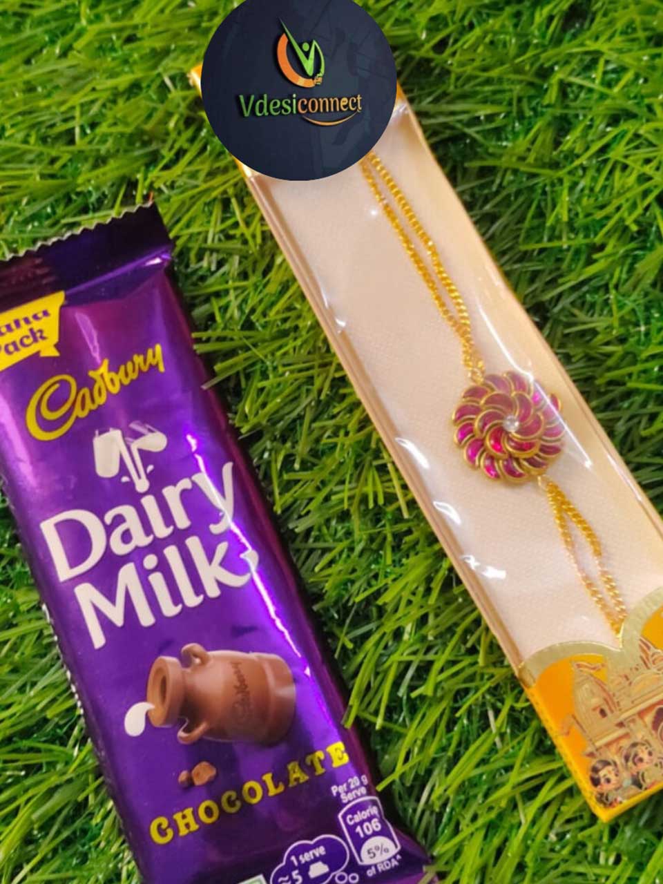 Chain Rakhi With Chocolate
