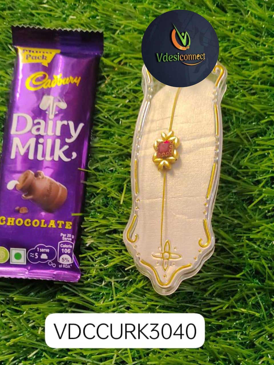 Invisible chain Rakhi With Chocolate