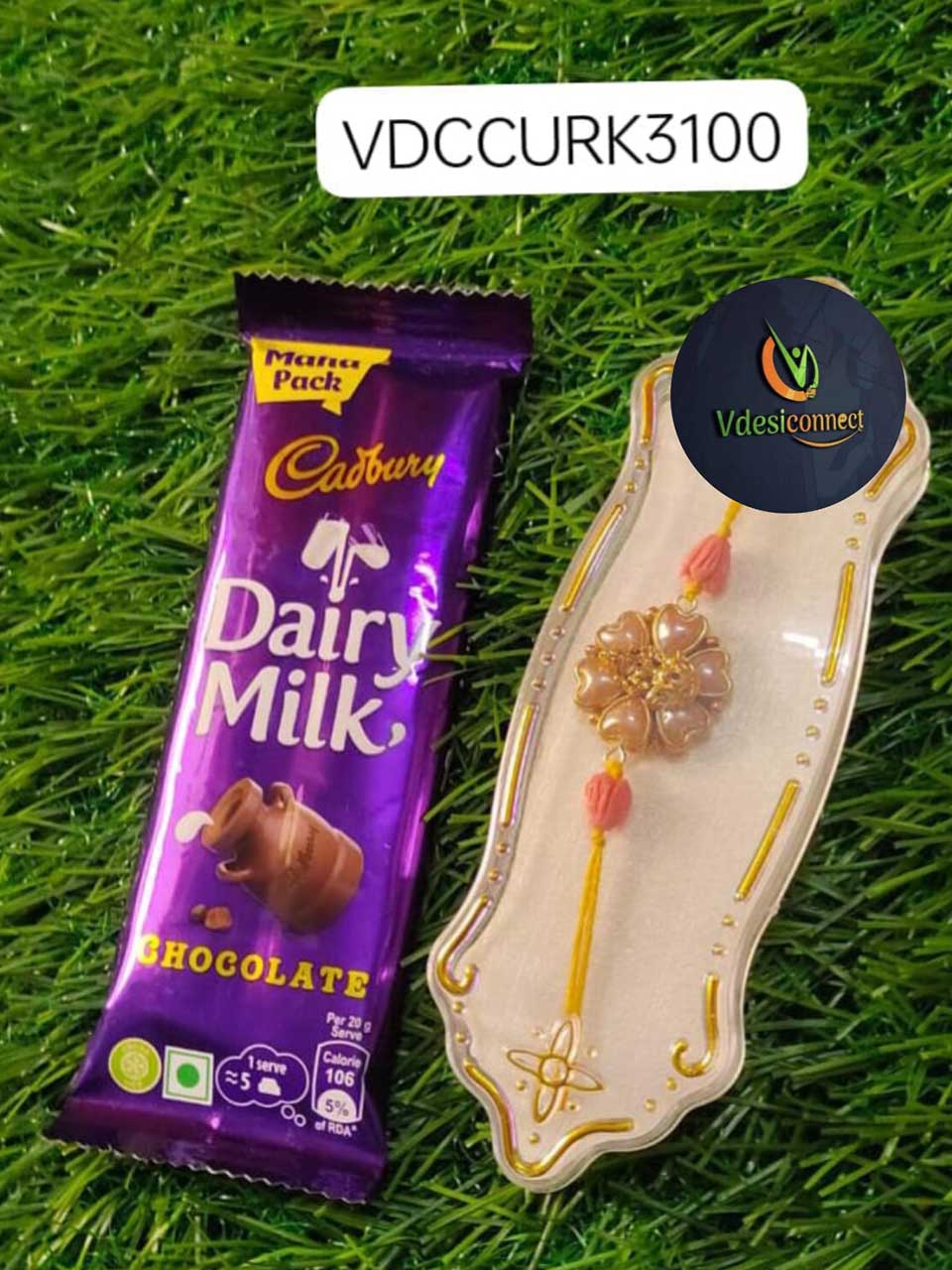 Lakshmi Devi Pendant Rakhi With Chocolate
