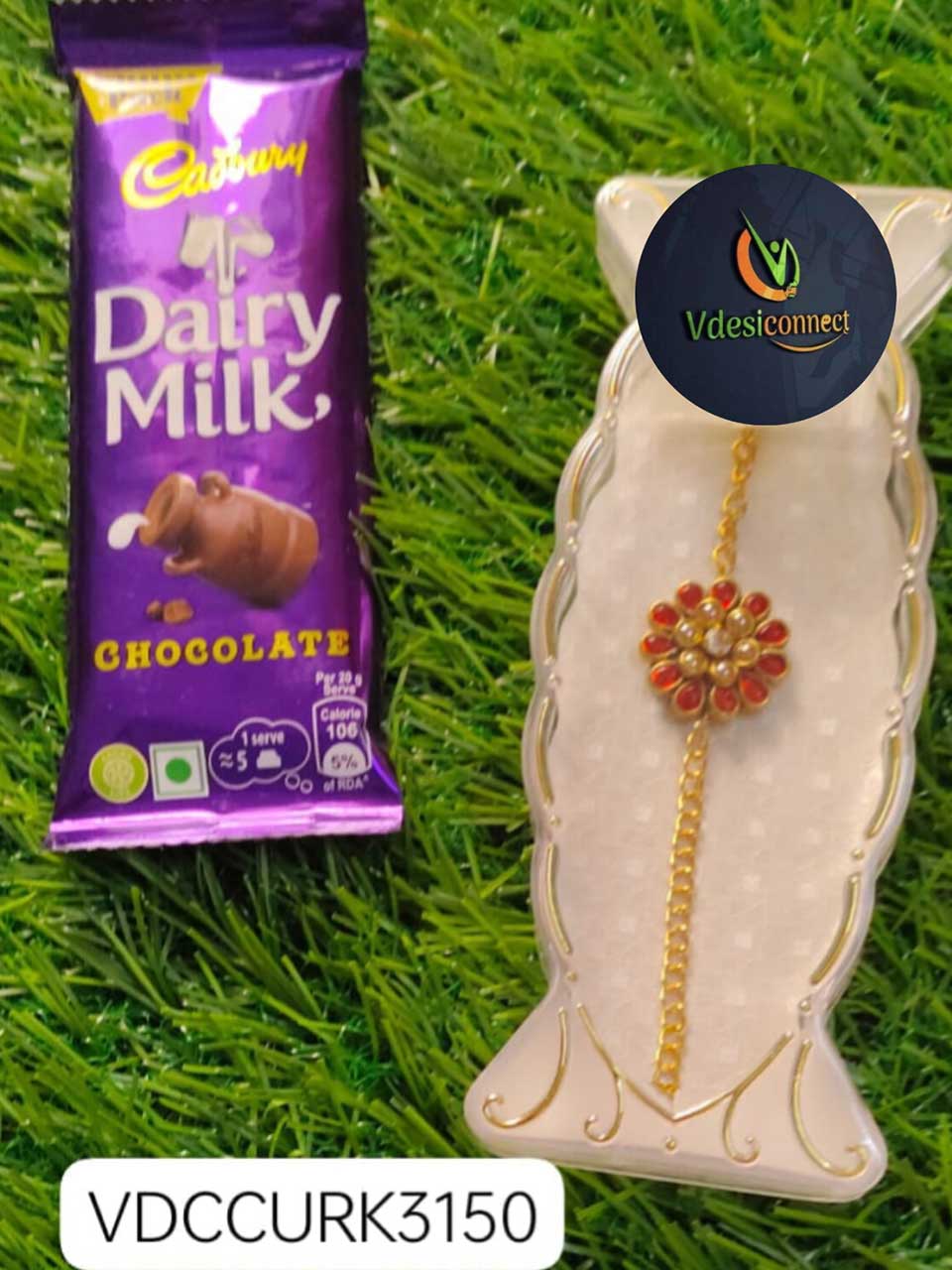 Chain With Pendant Rakhi With Chocolate